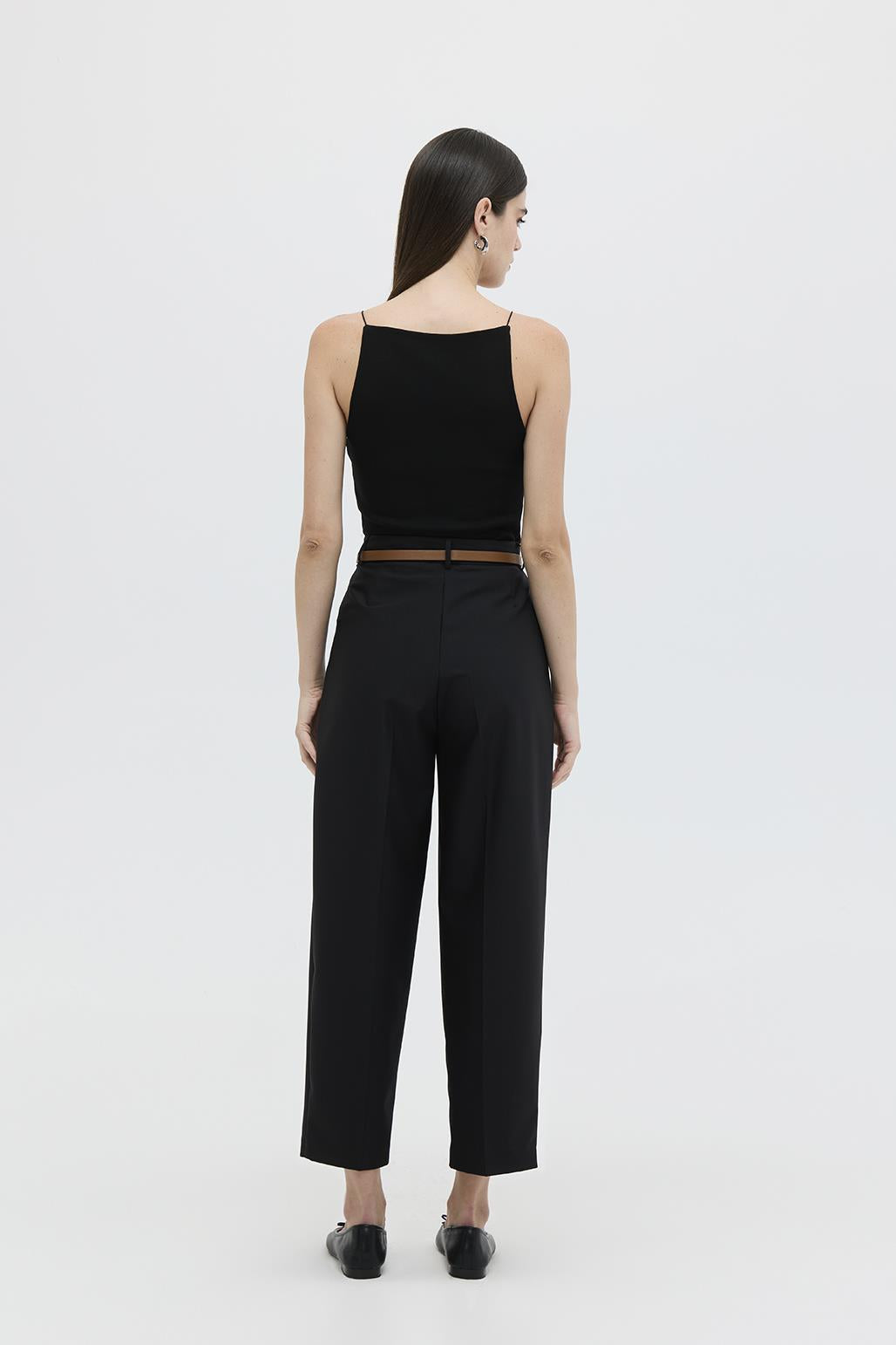 Belted Riding Trousers Black