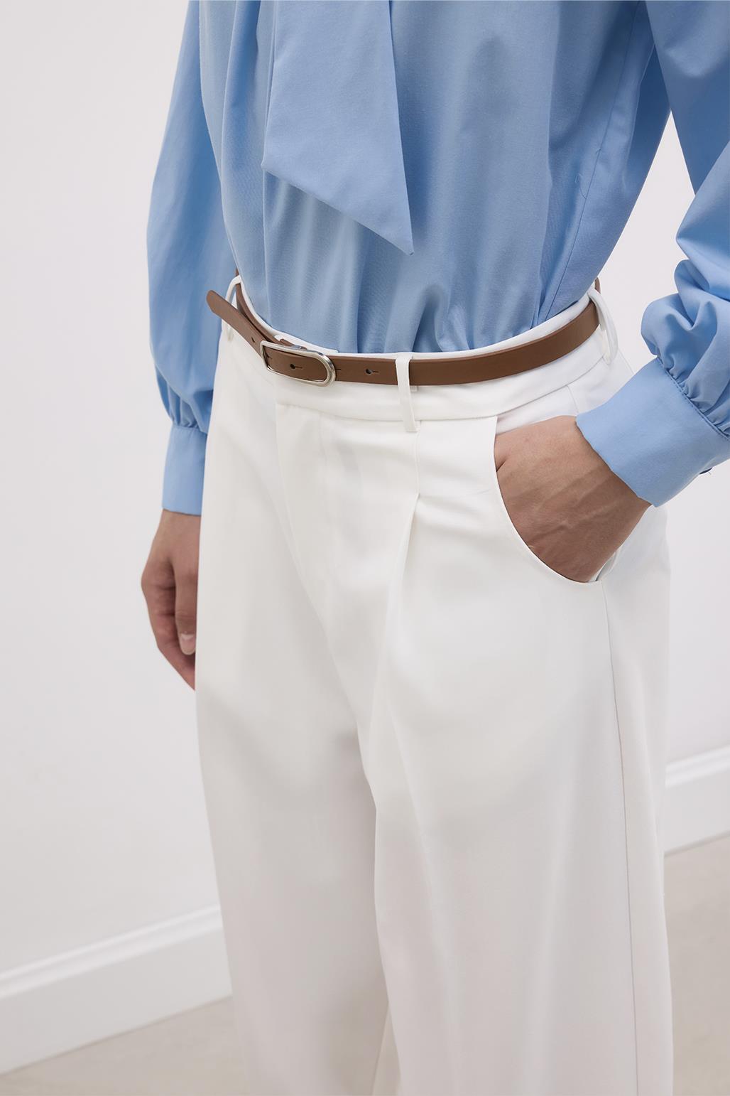 Belted Riding Trousers Ecru