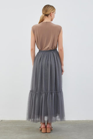 Benad Tulle Piece Skirt Smoke Gray