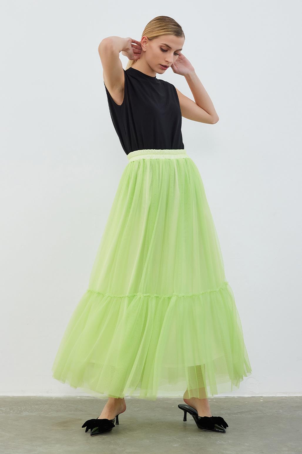 Benad Tulle Piece Skirt Apple Green