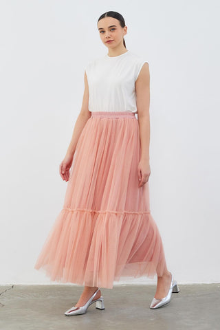 Benad Tulle Piece Skirt Powder