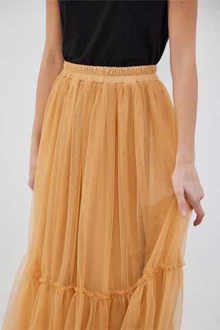 Benad Tulle Piece Skirt Peach
