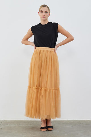 Benad Tulle Piece Skirt Peach