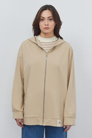 Bera Hooded Cardigan Beige
