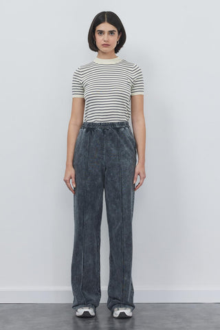 Loose Cut Front Seam Trousers Smoke