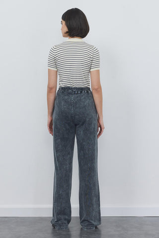 Loose Cut Front Seam Trousers Smoke