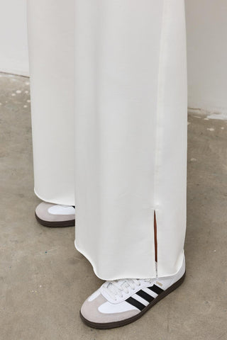 Wide Leg Tracksuit With Slits Ecru