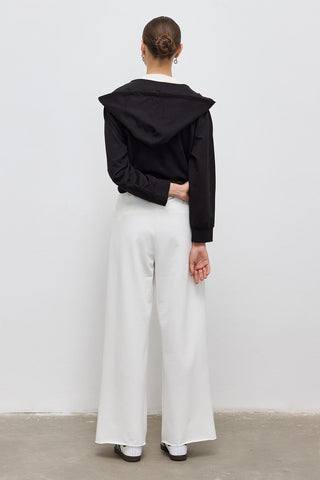 Wide Leg Tracksuit With Slits Ecru