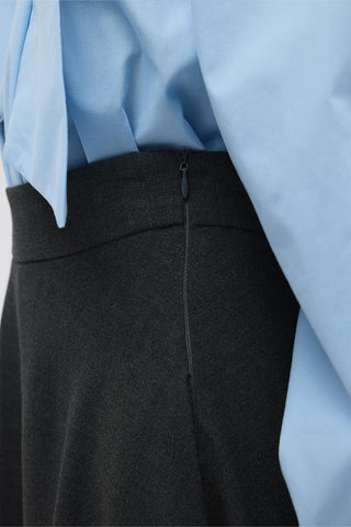 Bona Long Flared Skirt Gray