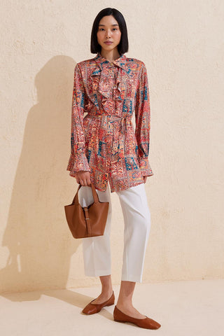 Bonema Collar Patterned Shirt Red