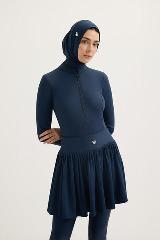 Swim Cap with Neck Cover Navy