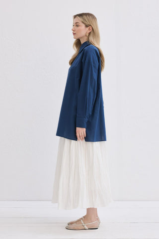 Briel Back Detail Shirt Indigo