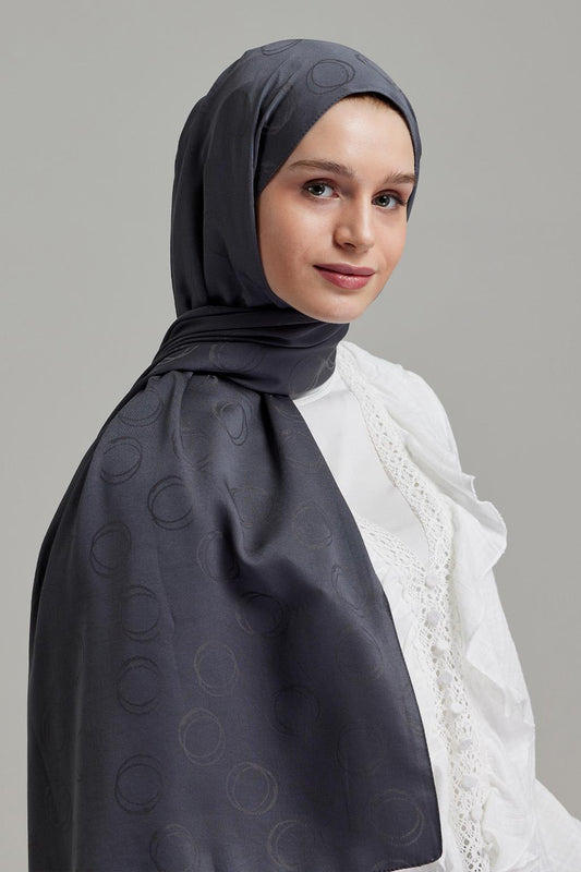 Bubble Pattern Modal Jacquard Shawl Smoke