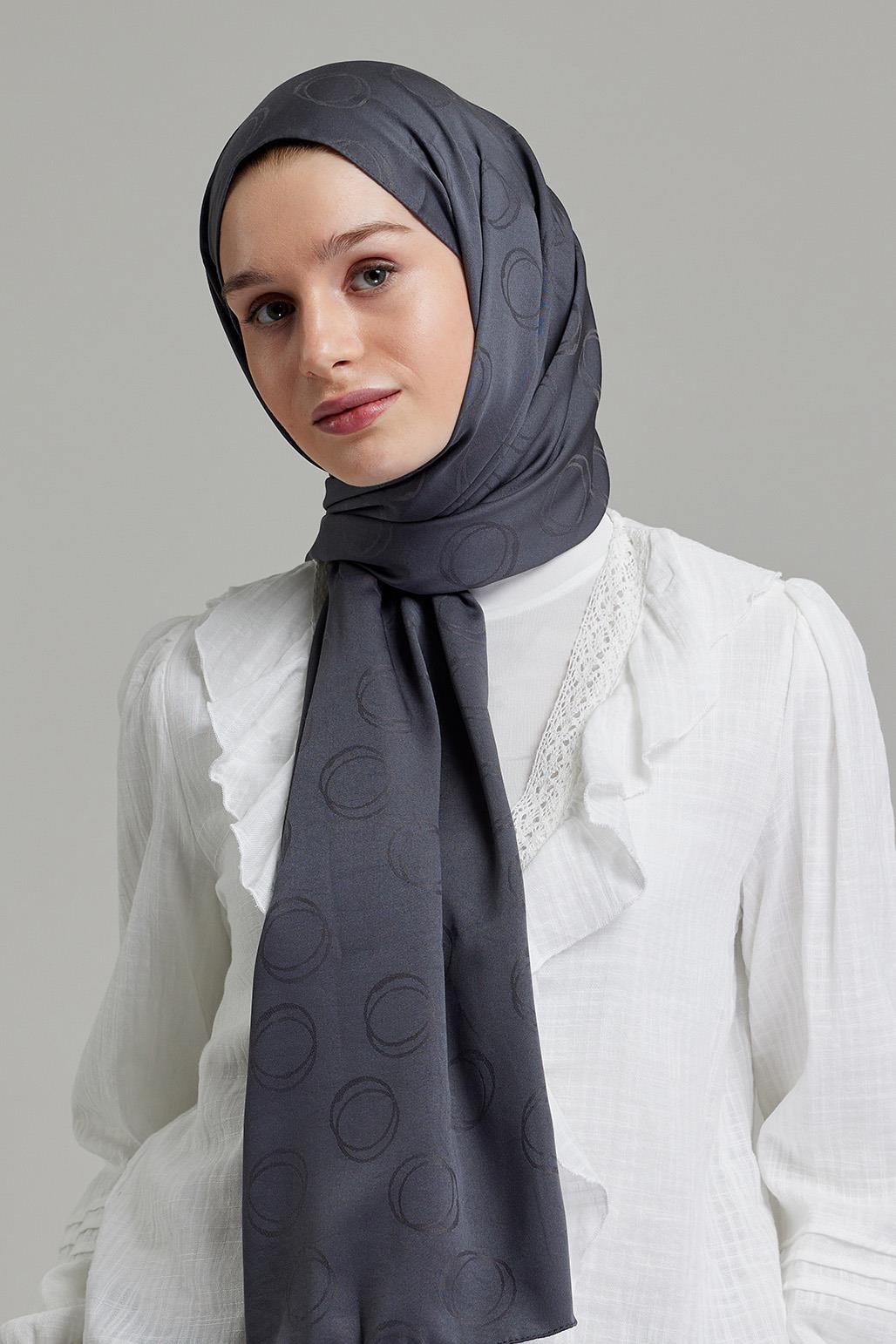 Bubble Pattern Modal Jacquard Shawl Smoke