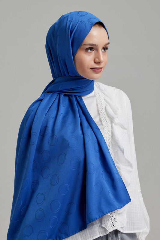 Bubble Pattern Modal Jacquard Shawl Denim Blue