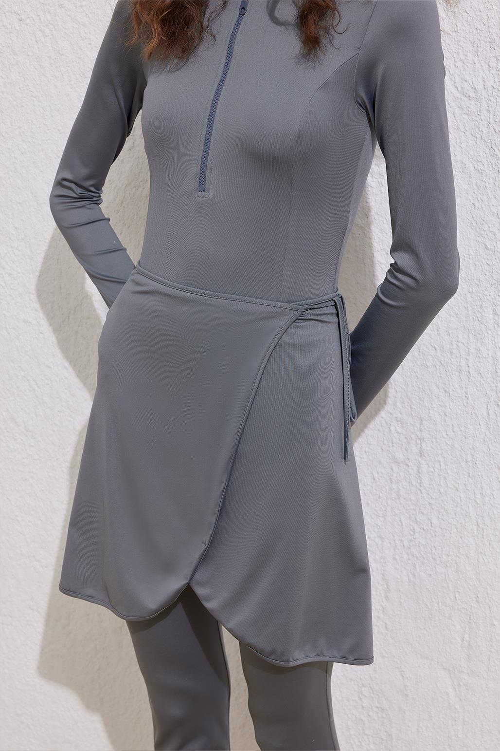 Modest Swimwear Connectable Skirt Gray