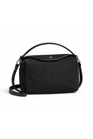 Canvas Bag with Leather Detail Black