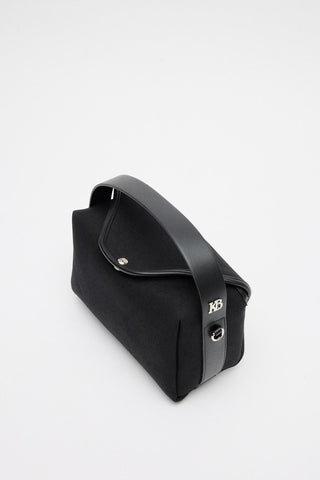 Canvas Bag with Leather Detail Black