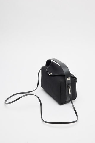 Canvas Bag with Leather Detail Black