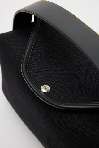 Canvas Bag with Leather Detail Black