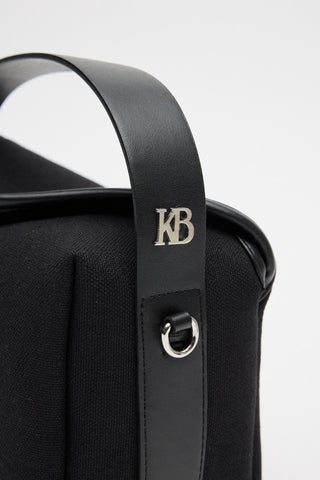 Canvas Bag with Leather Detail Black