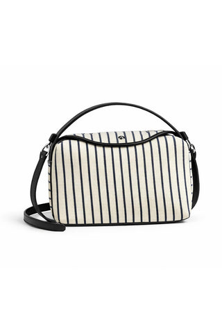 Canvas Bag with Leather Detail Striped