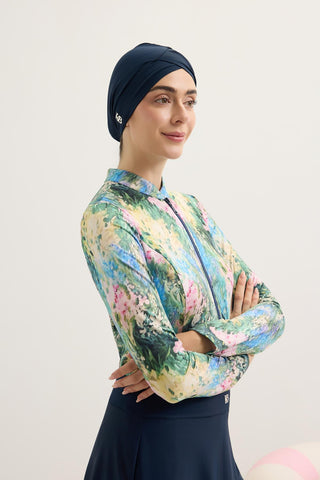 Cross-Front Swim Cap Navy