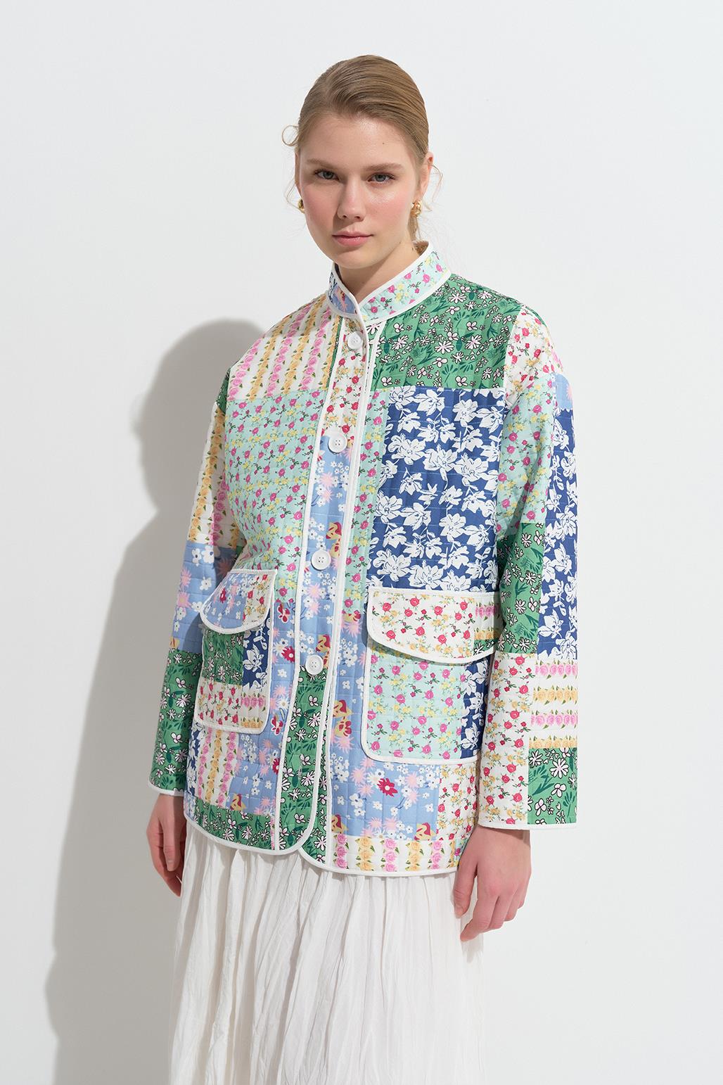 Cely Quilted Jacket Patterned