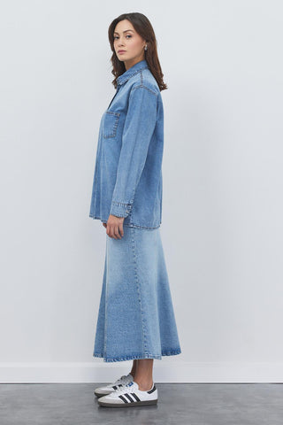 Denim Shirt with Pockets Light Blue