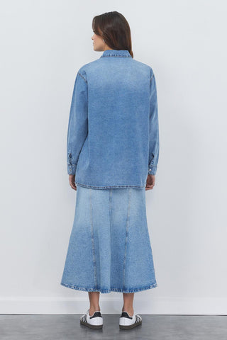 Denim Shirt with Pockets Light Blue