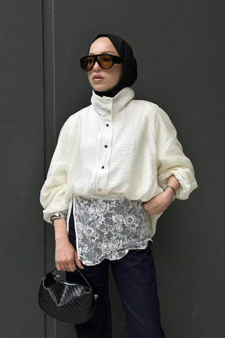Floral Lace Waist Accessory White