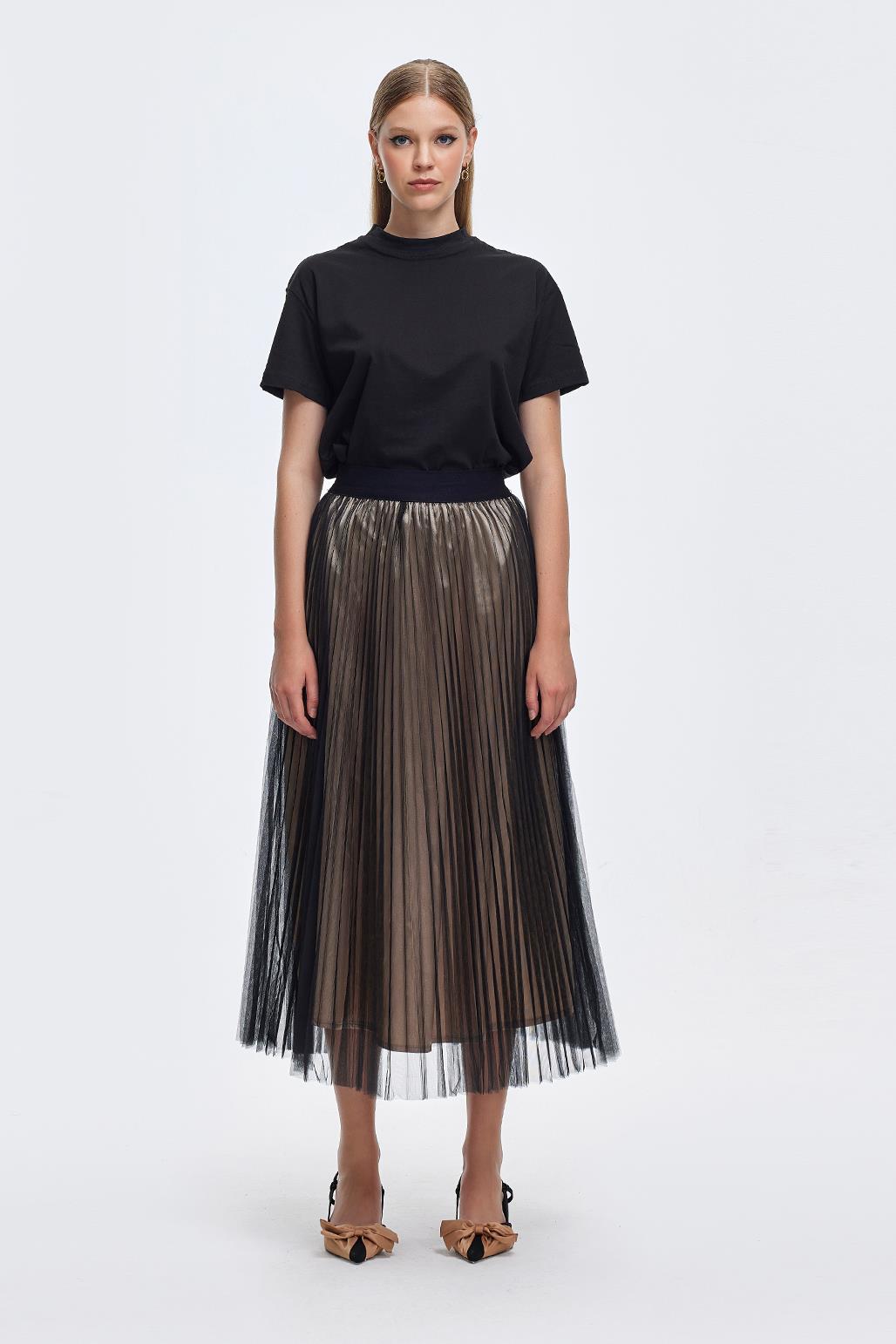 Double Layered Tulle Skirt Black