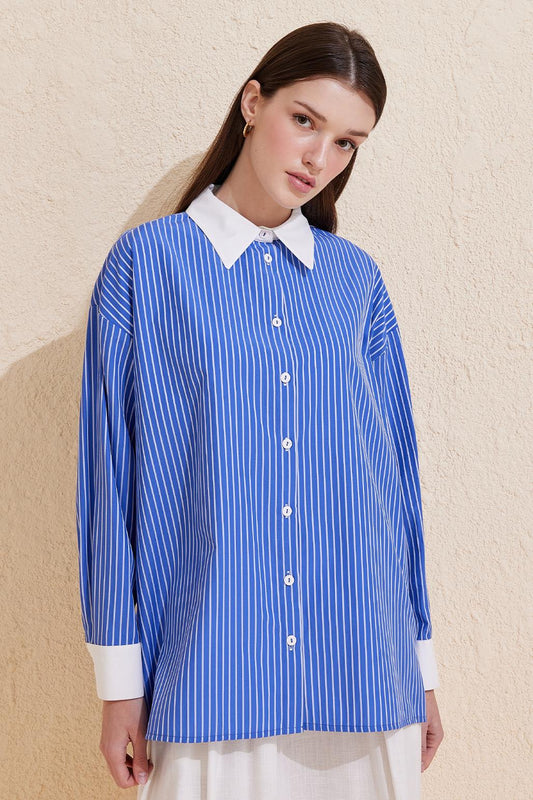 Striped Basic Shirt Blue