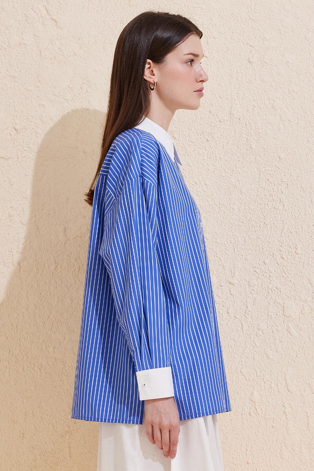 Striped Basic Shirt Blue