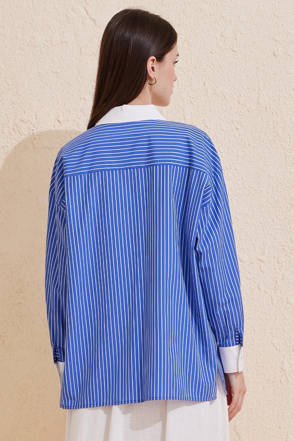 Striped Basic Shirt Blue