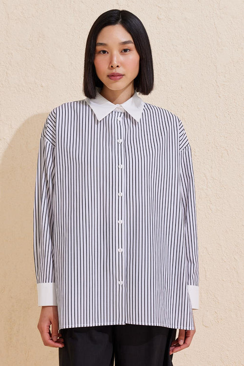 Striped Basic Shirt Black