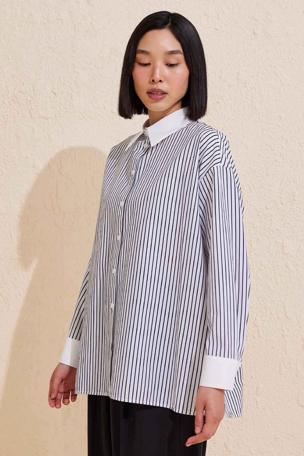 Striped Basic Shirt Black