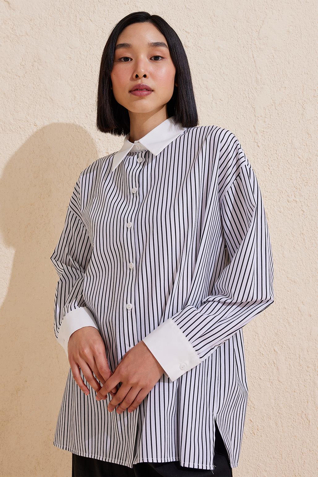 Striped Basic Shirt Black