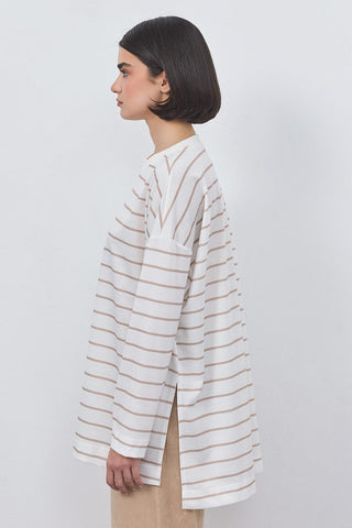 Striped Slit Tunic Mink