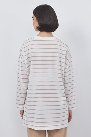 Striped Slit Tunic Mink