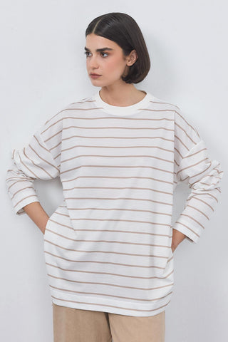 Striped Slit Tunic Mink
