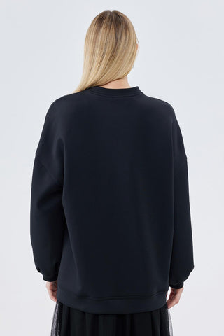 Coco Bow Stonen Blouse Black