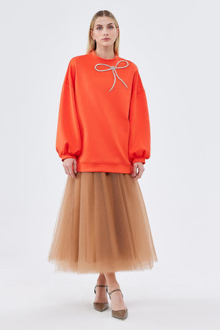 Coco Bow Stonen Blouse Orange
