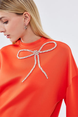 Coco Bow Stonen Blouse Orange
