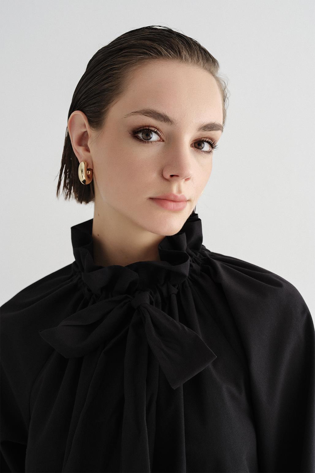 Collar Detailed Shirt Black