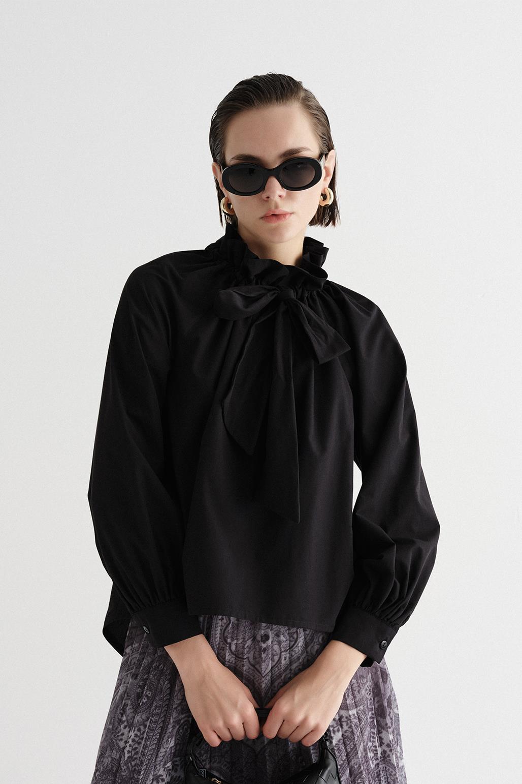 Collar Detailed Shirt Black