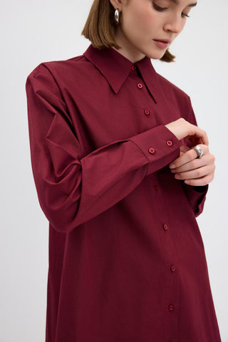 Cotton Basic Shirt Burgundy