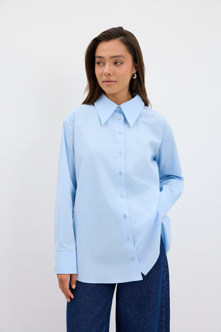 Cotton Basic Shirt Blue