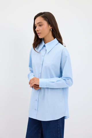 Cotton Basic Shirt Blue