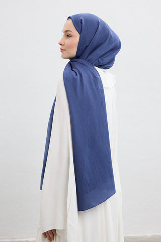 Cotton Line Shawl Indigo
